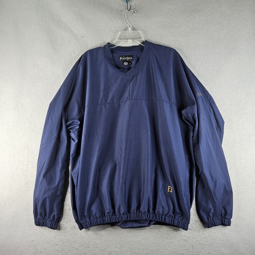 FootJoy Jacket Mens Large Blue Pullover Golf Windbreaker Elastic Hem Lightweight